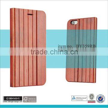 New Design Flip Cover for Iphone 6 ,flip Wood Case for Iphone
