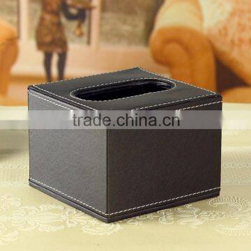 Wholesale Tissue Boxes, Luxury Leather Tissue Box, Black Storage Box photo-5