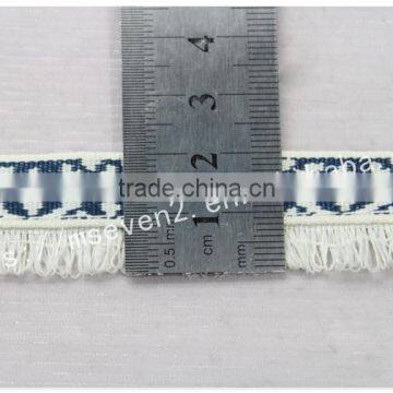 Newest Design Polyester 2 cm Width Ethnic Woven Webbing With Fringe photo-2
