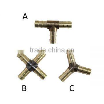 3-way/4-way brass connector outside diameter of 8mm