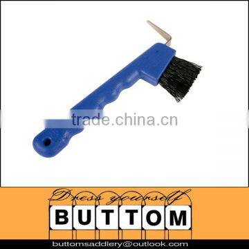 Hoof picks for horses grooming tools for horses,Plastic grip handle with stiff bristles brush