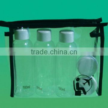 2014 best sell plastic travel bottle set for cosmetic