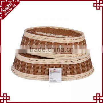 Eco-friendly Supermarket Kitchen Oval Shape Rattan Handmade Weaving Food Knitted Basket photo-2