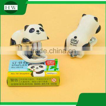 Plastic Mini Cartoon Portable Office Stationery Manual Panada Paper Stitcher Stapling Machine Stapler photo-2