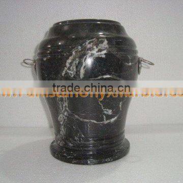 NATURAL STONE BLACK ZEBRA MARBLE URNS photo-6