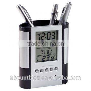 table clock PVC penholder with multifunction display