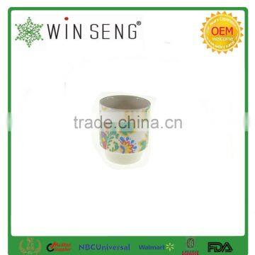 Ceramic Tall Mug With Flower Pattern and Ring photo-3