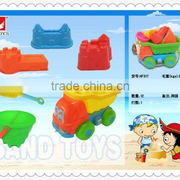 wholesale eco plastic beach toys 6pcs set/eco summer sand toys for kids