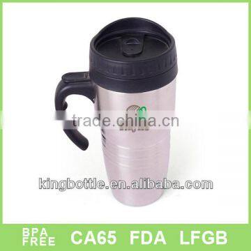 Silver color Stainless King 16 Ounce Travel Mug with Handle for coffee