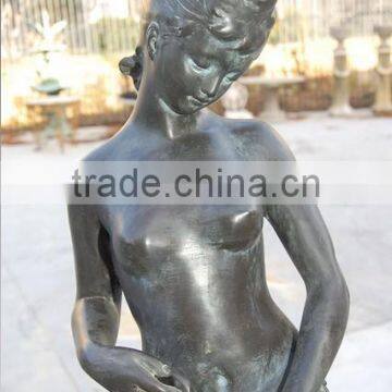 Pedestal Shape With a Woman Holding a Pitcher Bronze Fountain photo-4