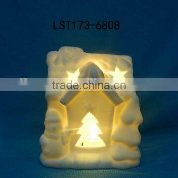House Shaped Christmas Decoration Ceramic Christmas Light House photo-5