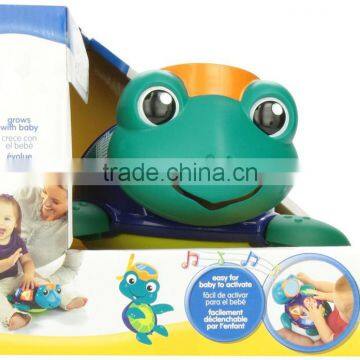 2015 hot selling high quality tortoise toy OEM plastic turtle toy with muisic from icti manufacturer