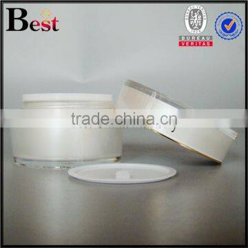 Luxury Unique Shape Square White Gold Acrylic Cream Jar With Lid 15ml 30ml 50ml Cosmetic Plastic Jar With Cap photo-6