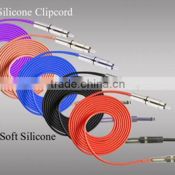 5 Colors 2.4M 8ft Silicone FLEXIBLE Plug Clip Cord For Tattoo Machine Gun