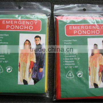 Disposible PE Rain poncho