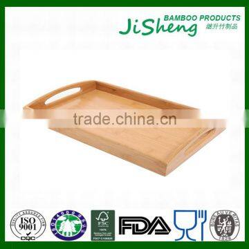 Novelty Custom Bamboo Serving Tray With Handle, Bamboo Food Serving Tray, Bamboo Breakfast Serving Tray photo-2