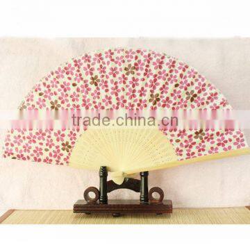 Folk Style Wedding Favor Custom Printed Logo Bamboo Folding Wedding Hand Fan photo-2