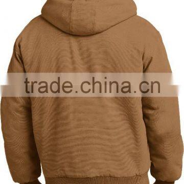 Mens Washed Duck Cloth Insulated Hooded Work Jacket photo-4