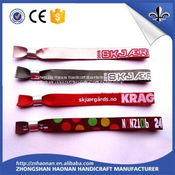 Music festival fabric wristband woven bracelet with slef-locking slide