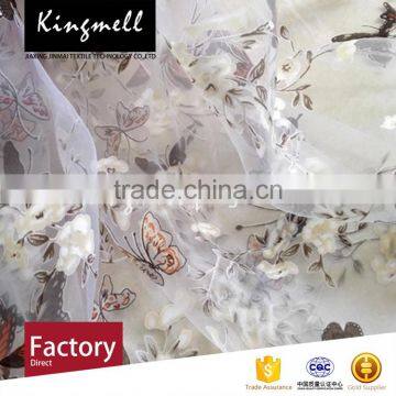 Custom Fashion Charming Butterfly Digital Printed Polyester Organza Fabric photo-2