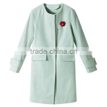 Fashion Swallow Gird Pattern Women Wool Coat With Hooded photo-6