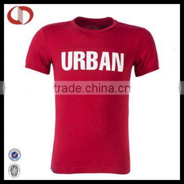 Red color printing urban running shirt