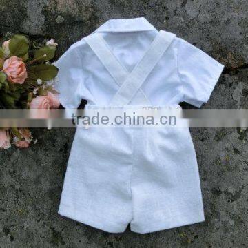 2017 New Arrival Summer Children's Clothing Sets Wholesale Baby Clothes White Shirt and Shorts Baby Boy Suits