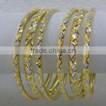 14kt Yellow Color Plated Bangles,Pulseras De Plata Chapado,14 Quilates Chapado En Oro Pulseras,Brazaletes Semanario,