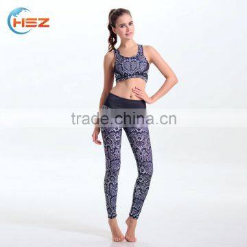 HSZ-YD46017 Crane Sports Wear Snake Printed Always Leggings Canada Women Fitness Beautiful Yoga Tank Top Gym Clothing Wholesale