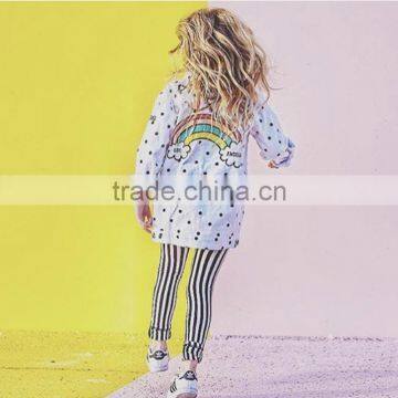 2-7 Years 2017 New Wholesale Cotton Full Sleeves Dots Rainbow Kids Girls Coats (pick Size ) photo-2