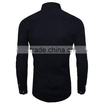 Custom Latest Military Mens Black Casual Oxford Shirt photo-6