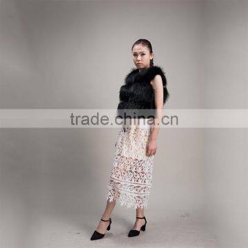 Myfur Hot Sale New Thick Warm Winter Fur Women Gilet Real Raccoon Fur Waistcoat photo-4