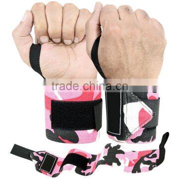 Pink camo Wrist wrap for weight lifting