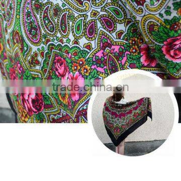 Vintage Ukrainian Shawl,Russian Shawl, Wool Shawl, Tablecloth, Floral Shawl , Floral Scarf, photo-5