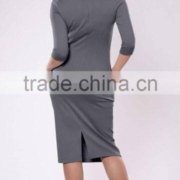 Next Season Long Sleeves Autumn Straight Dress for Office/Women Elegant Office Dress photo-3