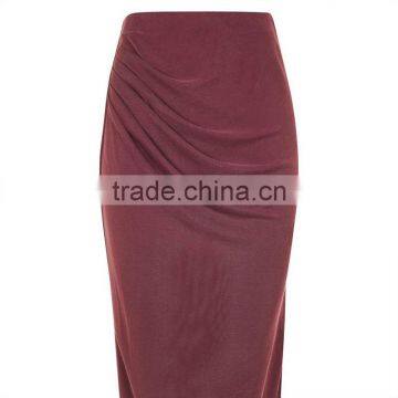 2017 OEM Spring Aubergine Calf Length Casual Loose Pencil Skirt photo-5