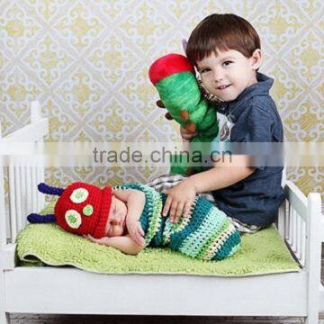 Photography Prop Crochet Baby Swaddle Cocoon Baby Sleeping Bag Knitted Baby Hat Photo Prop photo-4