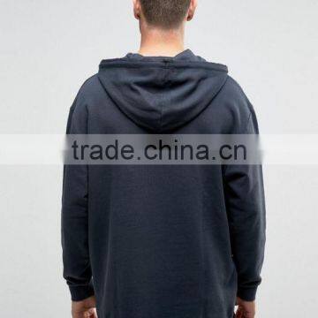 Men's Oversized Longline Hoodie In Washed Black photo-3