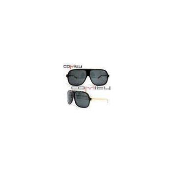 Aluminum Frame Acetate Frame Sunglasses Black Large Shape For Man