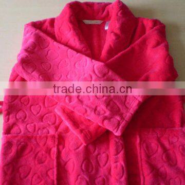 2014 new design Mei red weman coral fleece bathrobe