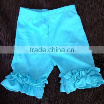 Boutique aqua solid color breathable cotton girls sweat shorts MH5051311