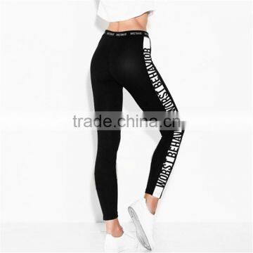 New Word Print Black Tight Run Insert Wholesale Sexy Girl' Yoga Pants