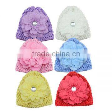 top baby hat with flower