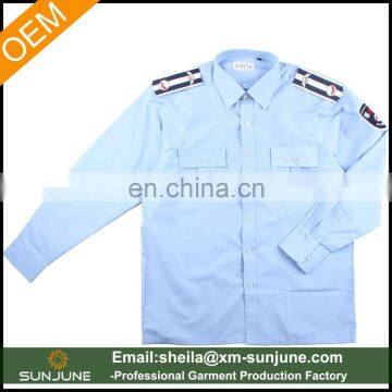 OEM Custom Logo Security Guard Shirt With Double Pocket