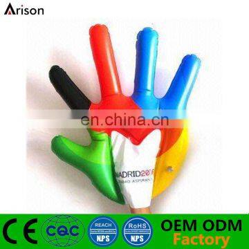 Customizable factory inflatable cheering hand inflatable palm for advertising toys