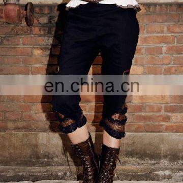 Steampunk Capri Pants With Laced Inserts photo-6