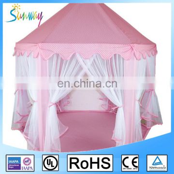 Pink Portable Princess Playhouse Folding Castle Indoor Outdoor Kids Tents