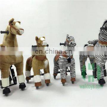 2015Hot selling lovely pink unicorn riding mechanical horse toy for kids