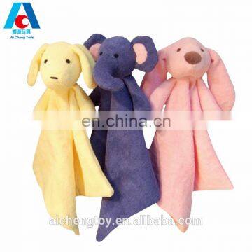 three colors animal head bath plush toy baby blanket dog elephant rabbit