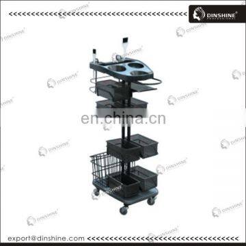 Wholesale metal & small plastic drawers beauty trolley with rolling wheels